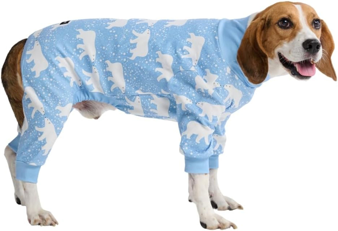 Dog Christmas Pajama, Dog Recovery Suit Male, Onesie, Ultra-Soft and 4-Way Stretch, for Small Medium and Large Breeds - Green and Red Plaid - M