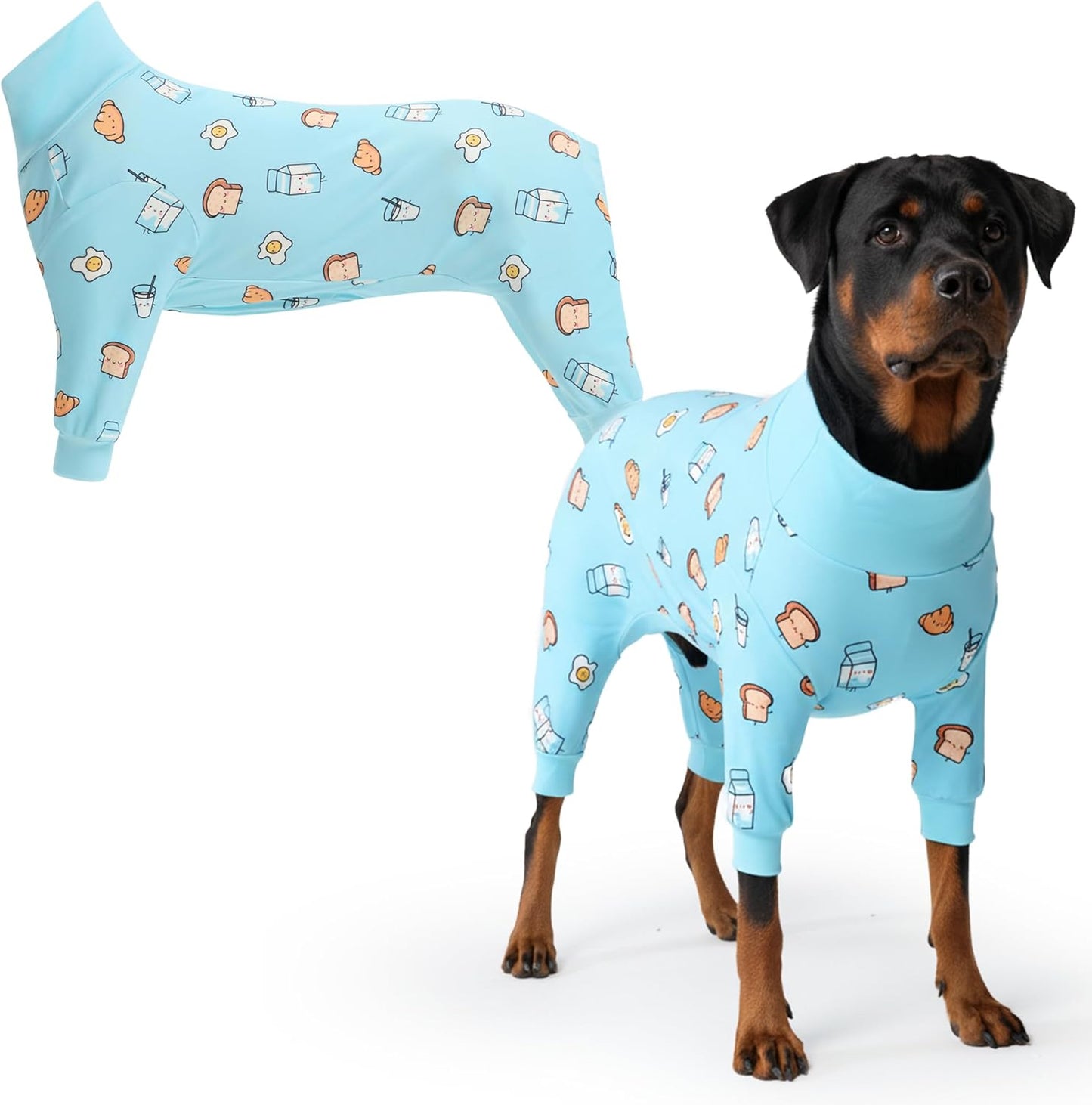 Dog Christmas Pajama, Dog Recovery Suit Male, Onesie, Ultra-Soft and 4-Way Stretch, for Small Medium and Large Breeds - Green and Red Plaid - M
