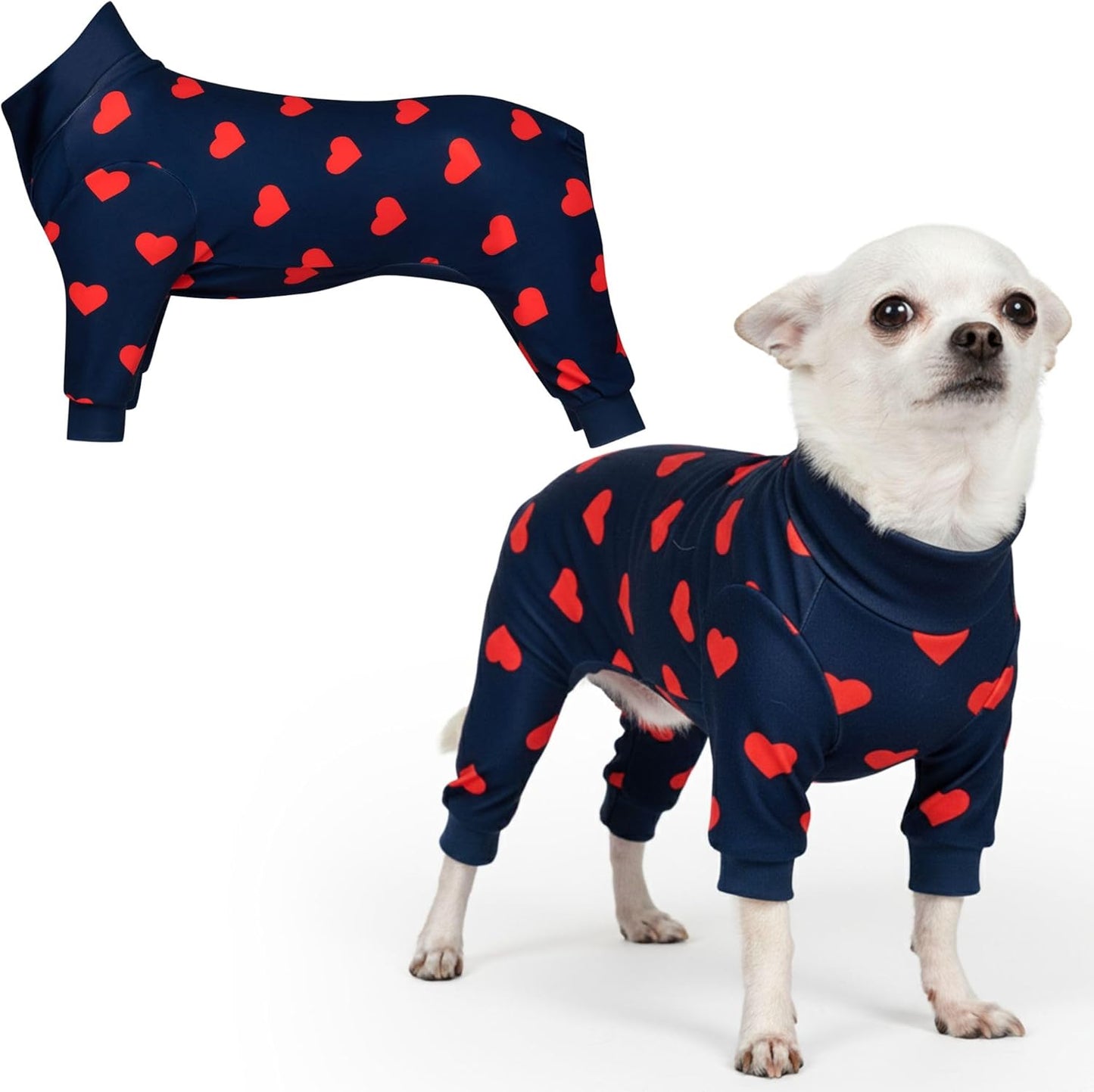 Dog Christmas Pajama, Dog Recovery Suit Male, Onesie, Ultra-Soft and 4-Way Stretch, for Small Medium and Large Breeds - Green and Red Plaid - M