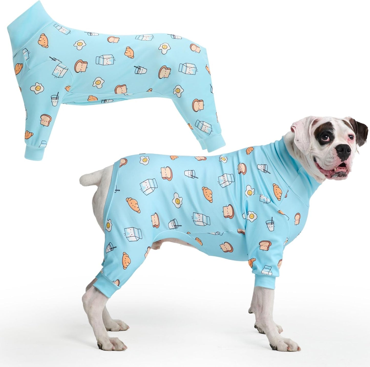 Dog Christmas Pajama, Dog Recovery Suit Male, Onesie, Ultra-Soft and 4-Way Stretch, for Small Medium and Large Breeds - Green and Red Plaid - M