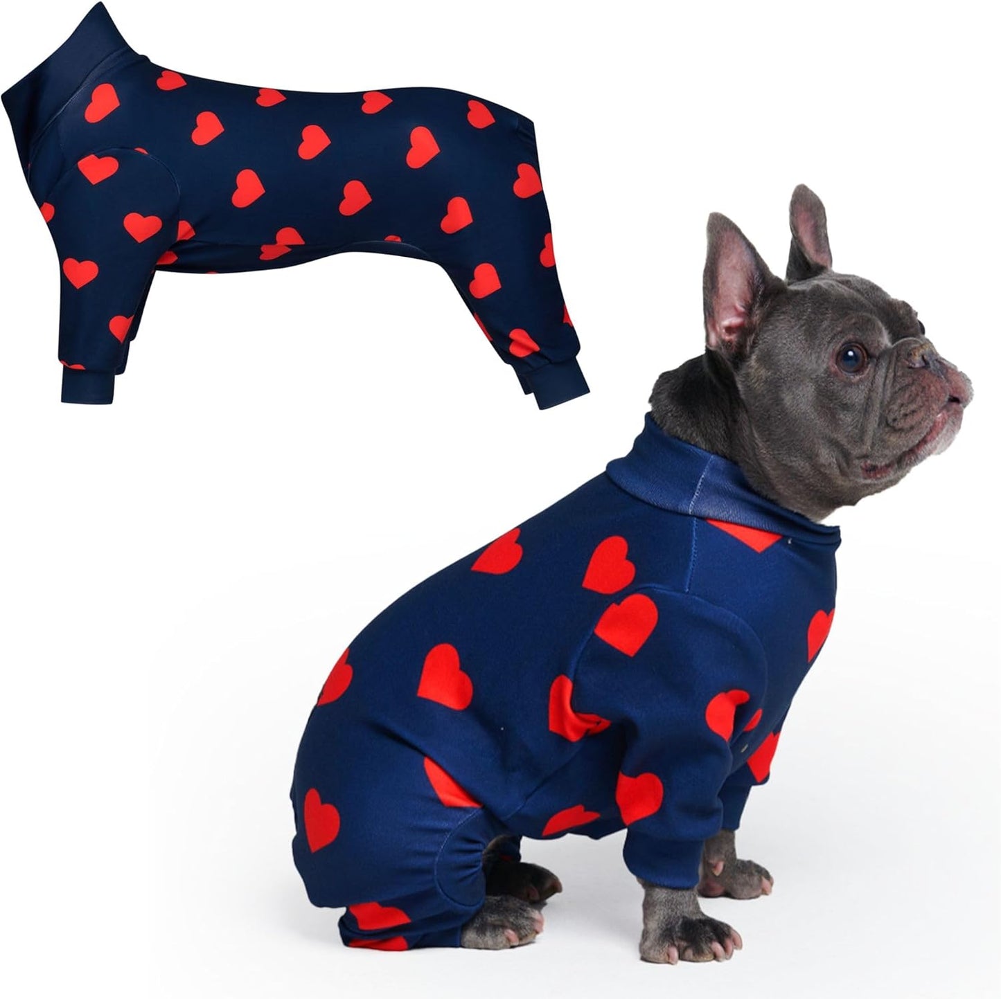 Dog Christmas Pajama, Dog Recovery Suit Male, Onesie, Ultra-Soft and 4-Way Stretch, for Small Medium and Large Breeds - Green and Red Plaid - M