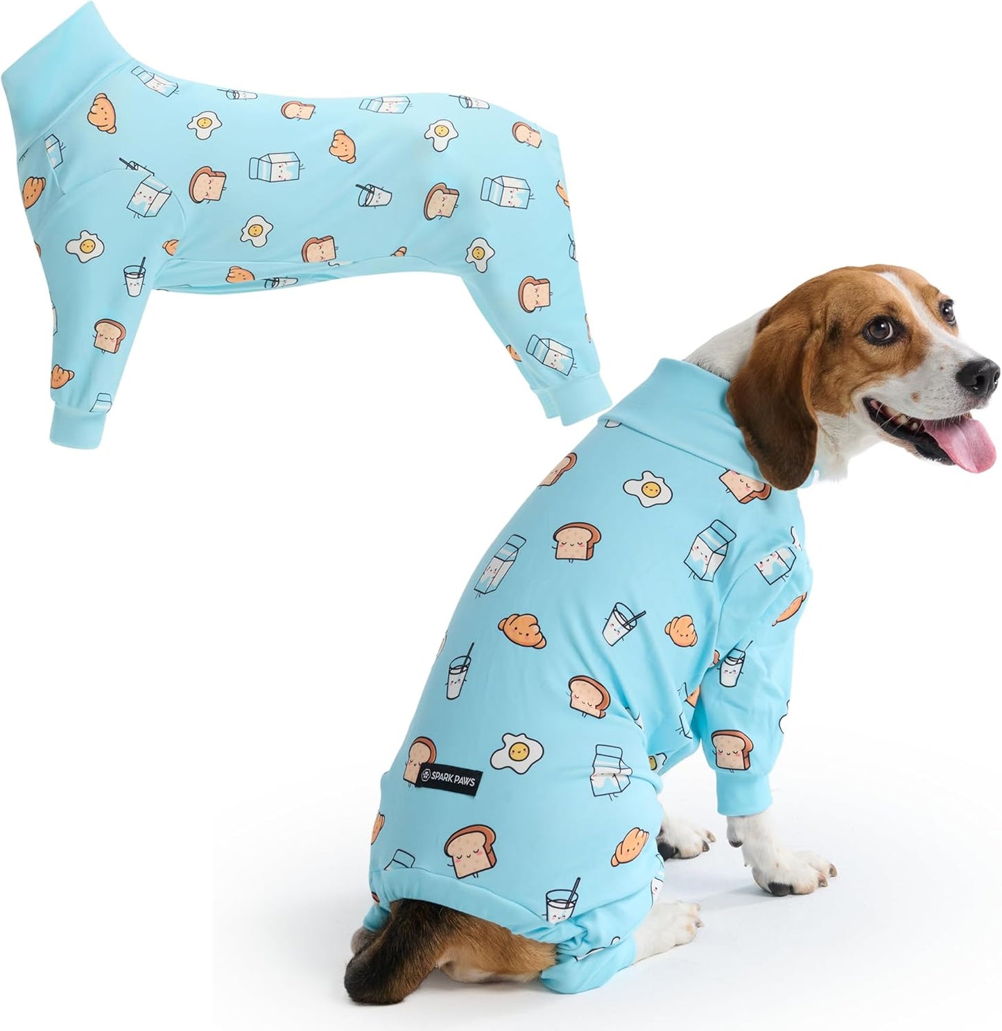 Dog Christmas Pajama, Dog Recovery Suit Male, Onesie, Ultra-Soft and 4-Way Stretch, for Small Medium and Large Breeds - Green and Red Plaid - M