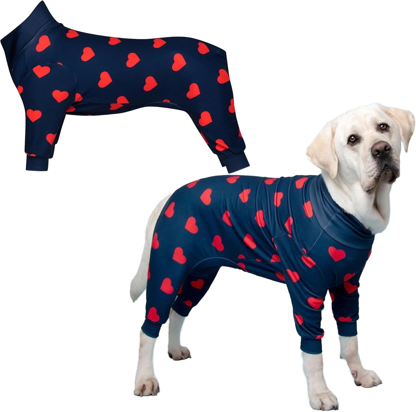 Dog Christmas Pajama, Dog Recovery Suit Male, Onesie, Ultra-Soft and 4-Way Stretch, for Small Medium and Large Breeds - Green and Red Plaid - M