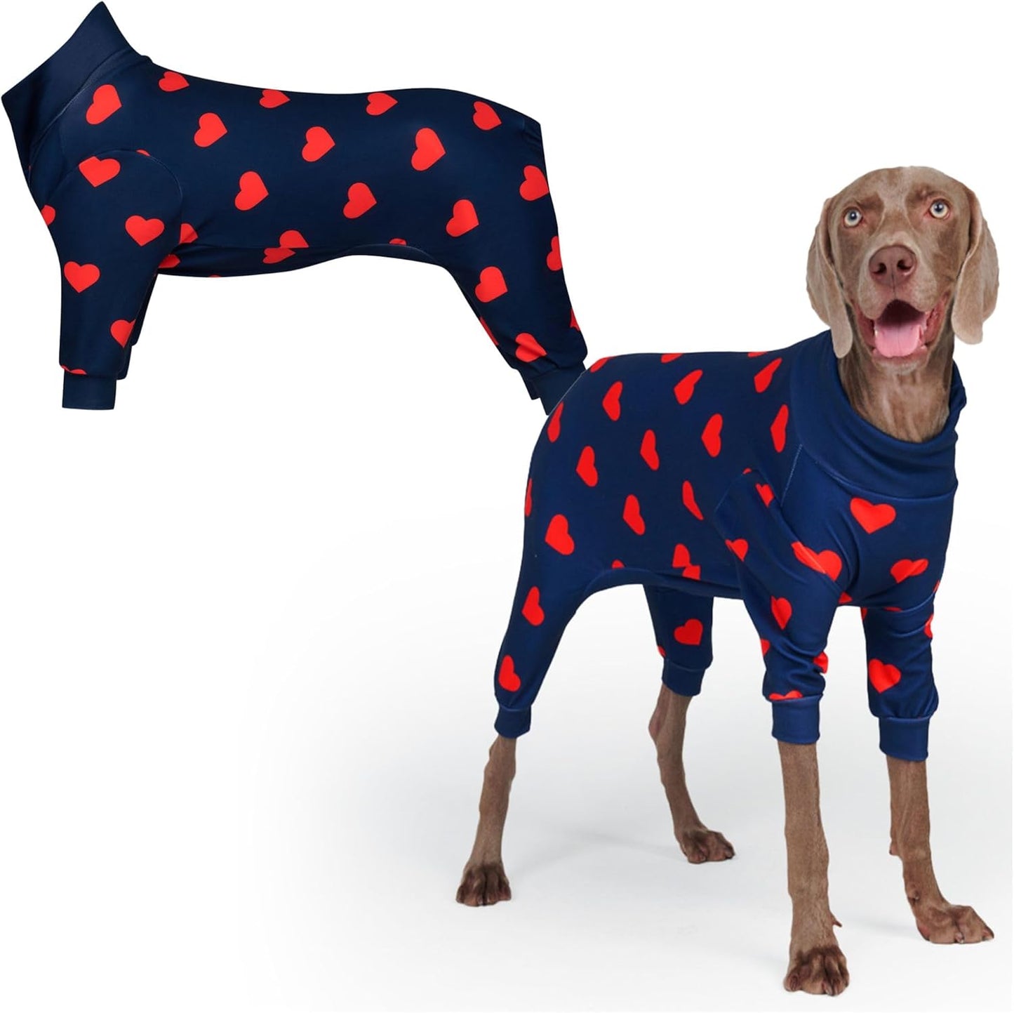 Dog Christmas Pajama, Dog Recovery Suit Male, Onesie, Ultra-Soft and 4-Way Stretch, for Small Medium and Large Breeds - Green and Red Plaid - M