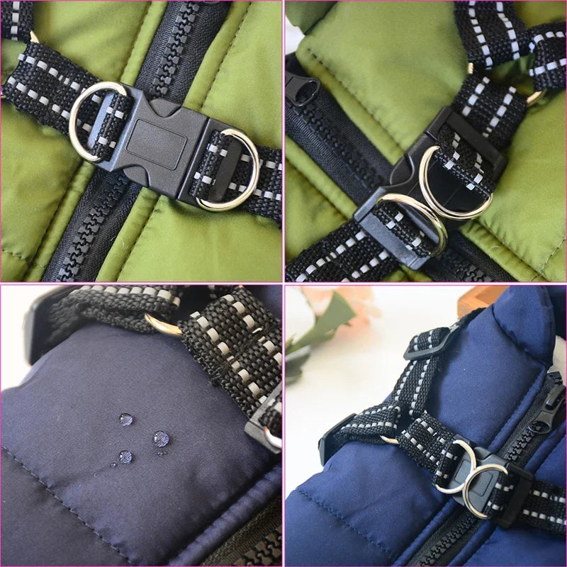 Waterproof Dog Coat & Harness – Large & Small Dog Jacket for Labrador, Chihuahua, French Bulldog