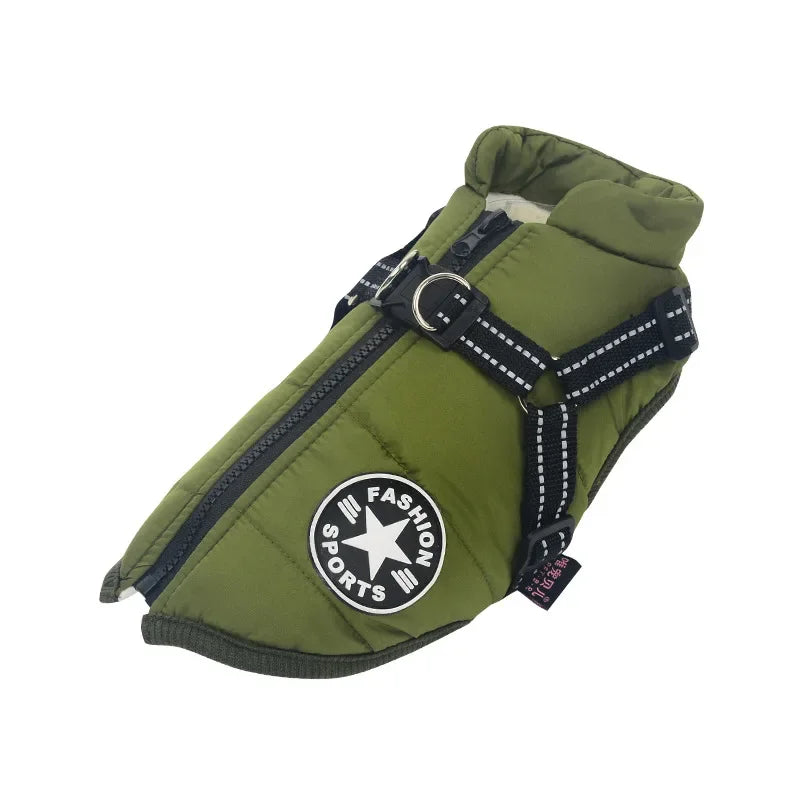 Waterproof Dog Coat & Harness – Large & Small Dog Jacket for Labrador, Chihuahua, French Bulldog