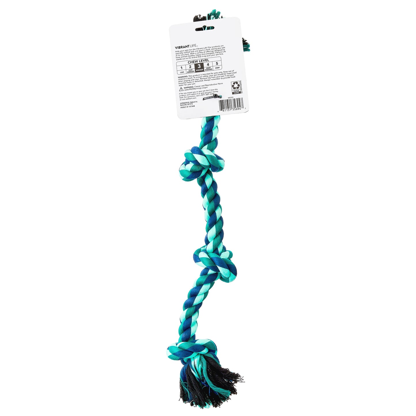 Playful Buddy Large 4 Knot Rope Chew Toy, Green