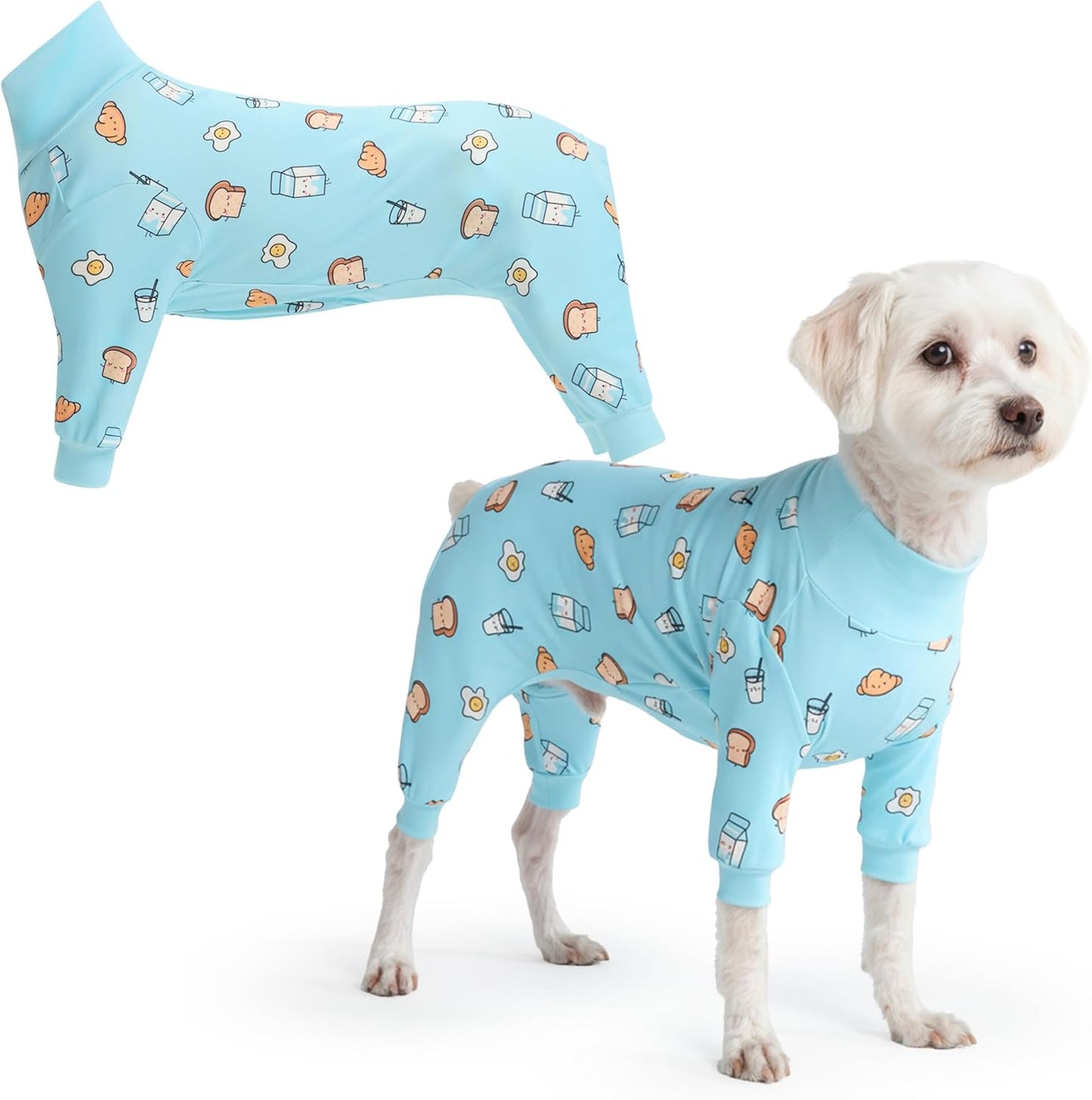 Dog Christmas Pajama, Dog Recovery Suit Male, Onesie, Ultra-Soft and 4-Way Stretch, for Small Medium and Large Breeds - Green and Red Plaid - M