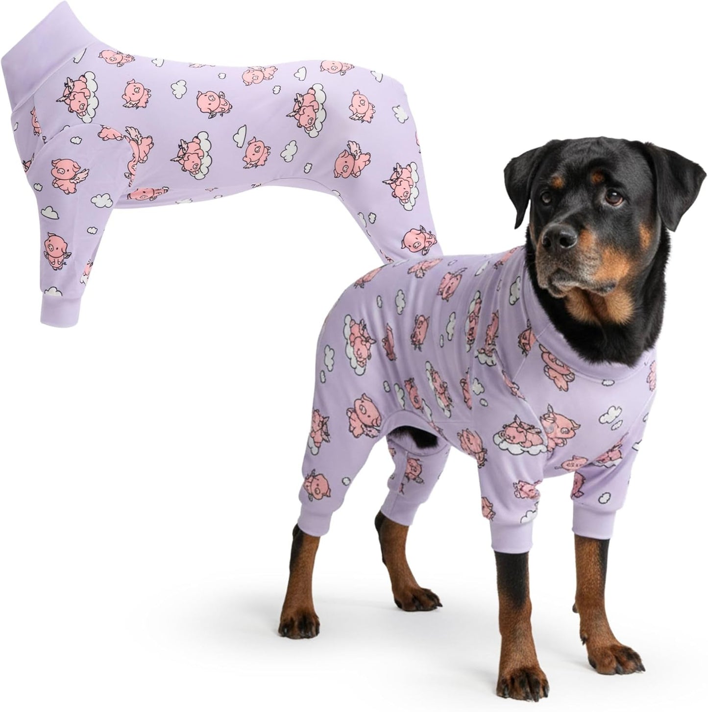 Dog Christmas Pajama, Dog Recovery Suit Male, Onesie, Ultra-Soft and 4-Way Stretch, for Small Medium and Large Breeds - Green and Red Plaid - M