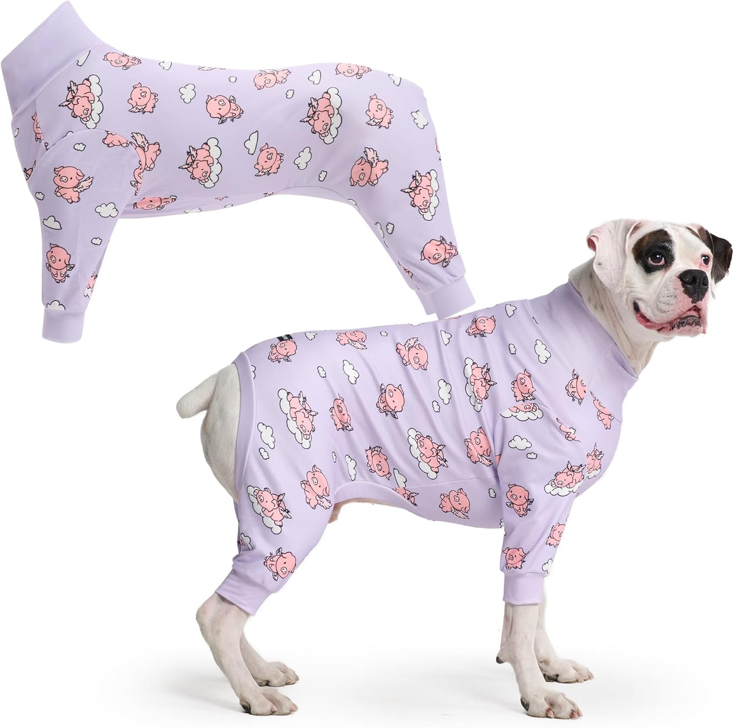 Dog Christmas Pajama, Dog Recovery Suit Male, Onesie, Ultra-Soft and 4-Way Stretch, for Small Medium and Large Breeds - Green and Red Plaid - M