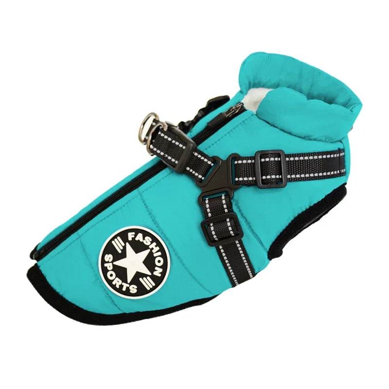 Waterproof Dog Coat & Harness – Large & Small Dog Jacket for Labrador, Chihuahua, French Bulldog