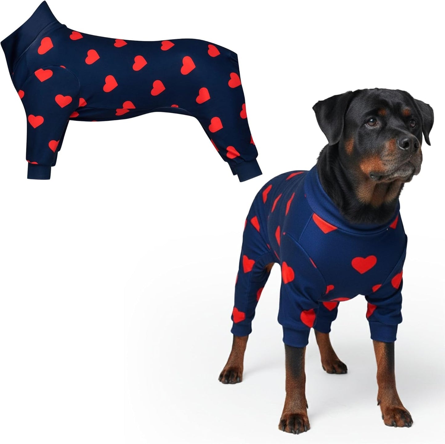 Dog Christmas Pajama, Dog Recovery Suit Male, Onesie, Ultra-Soft and 4-Way Stretch, for Small Medium and Large Breeds - Green and Red Plaid - M