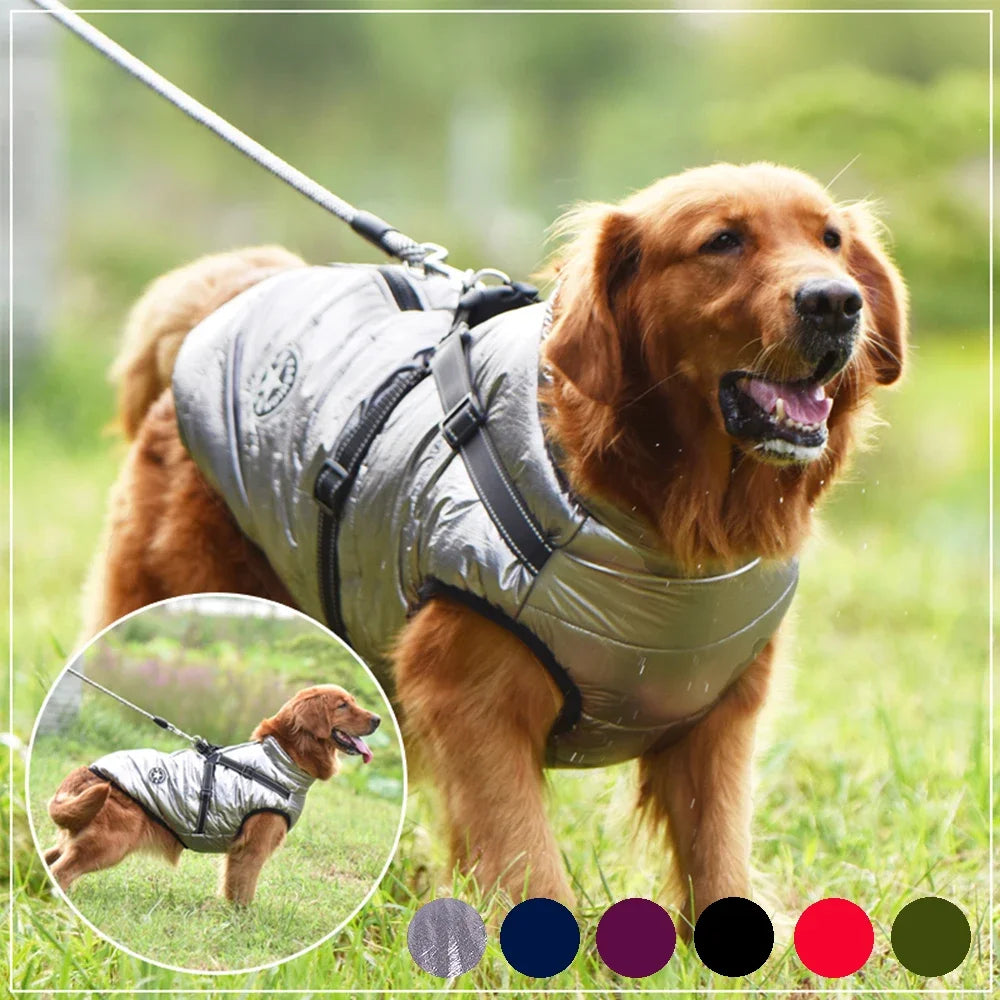 Waterproof Dog Coat & Harness – Large & Small Dog Jacket for Labrador, Chihuahua, French Bulldog
